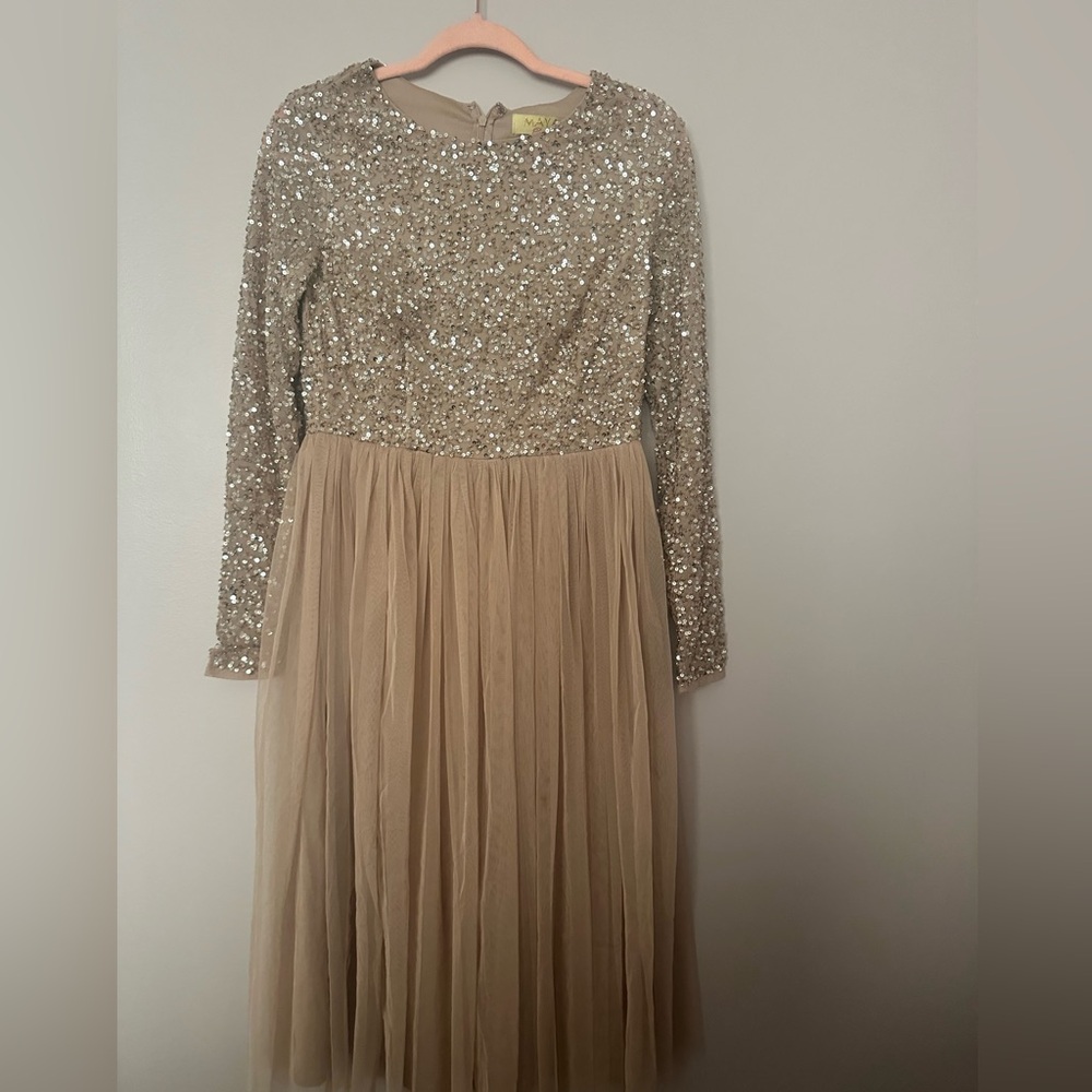 Nude sequins party dress